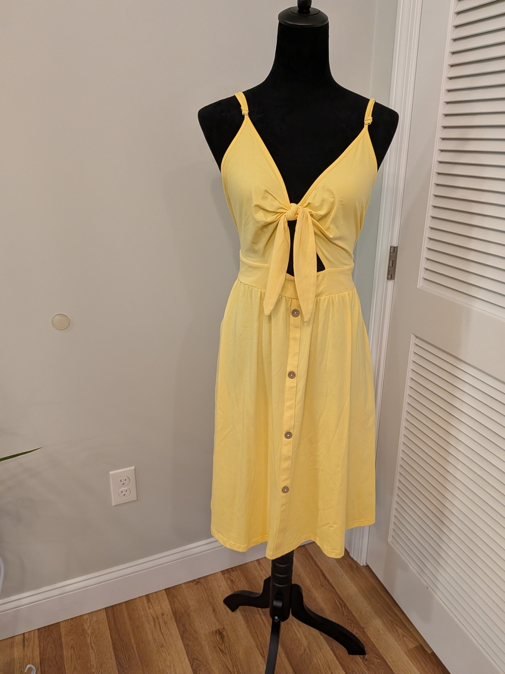 B#1: Yellow Tie-Front Sundress - Women's Dress 2XL New No Tag